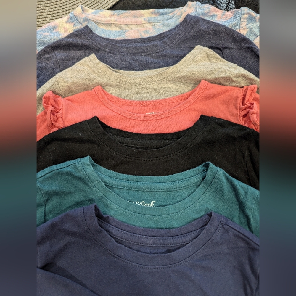 7 lightly used size small girls long sleeve shirts
